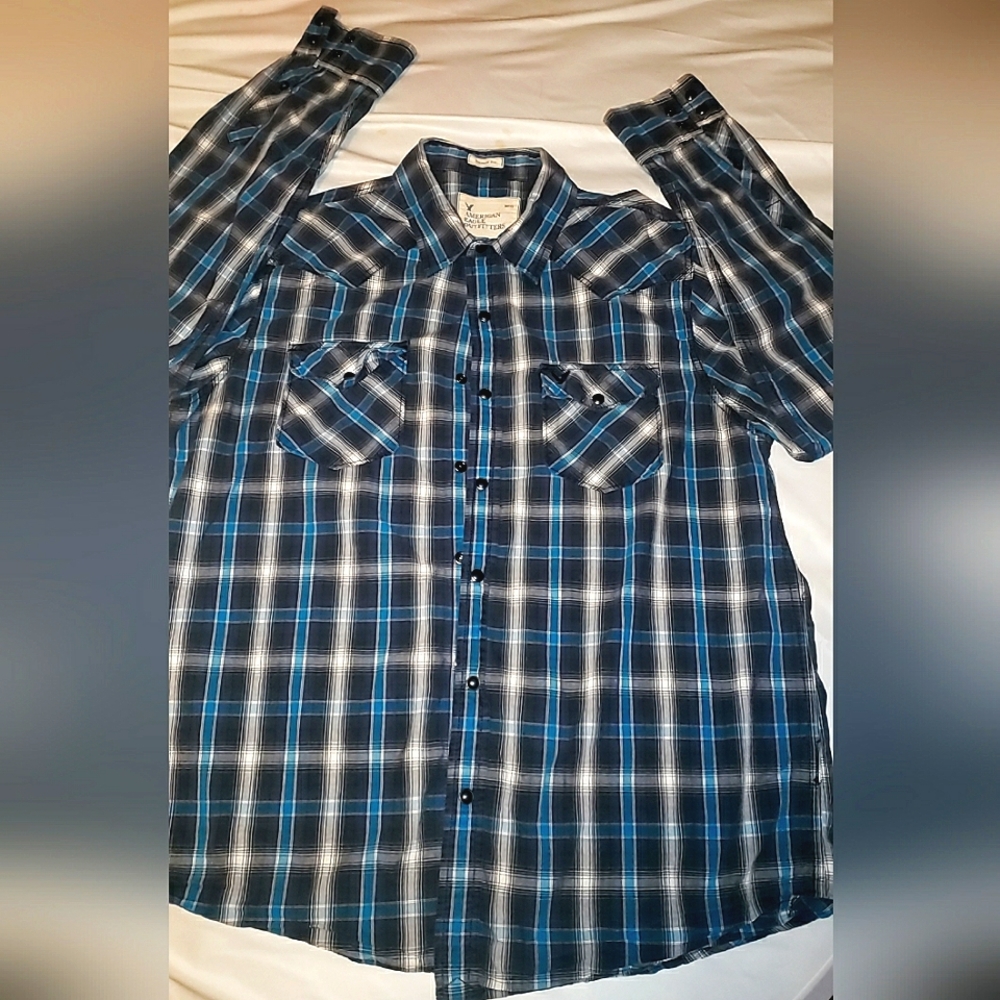 Mens Large American Eagle Vintage Fit Flannel